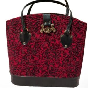 Vintage Brocade Style Fabric Mary Poppins Tote